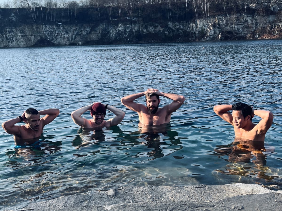 Elev8 Council members partaking in ice swimming