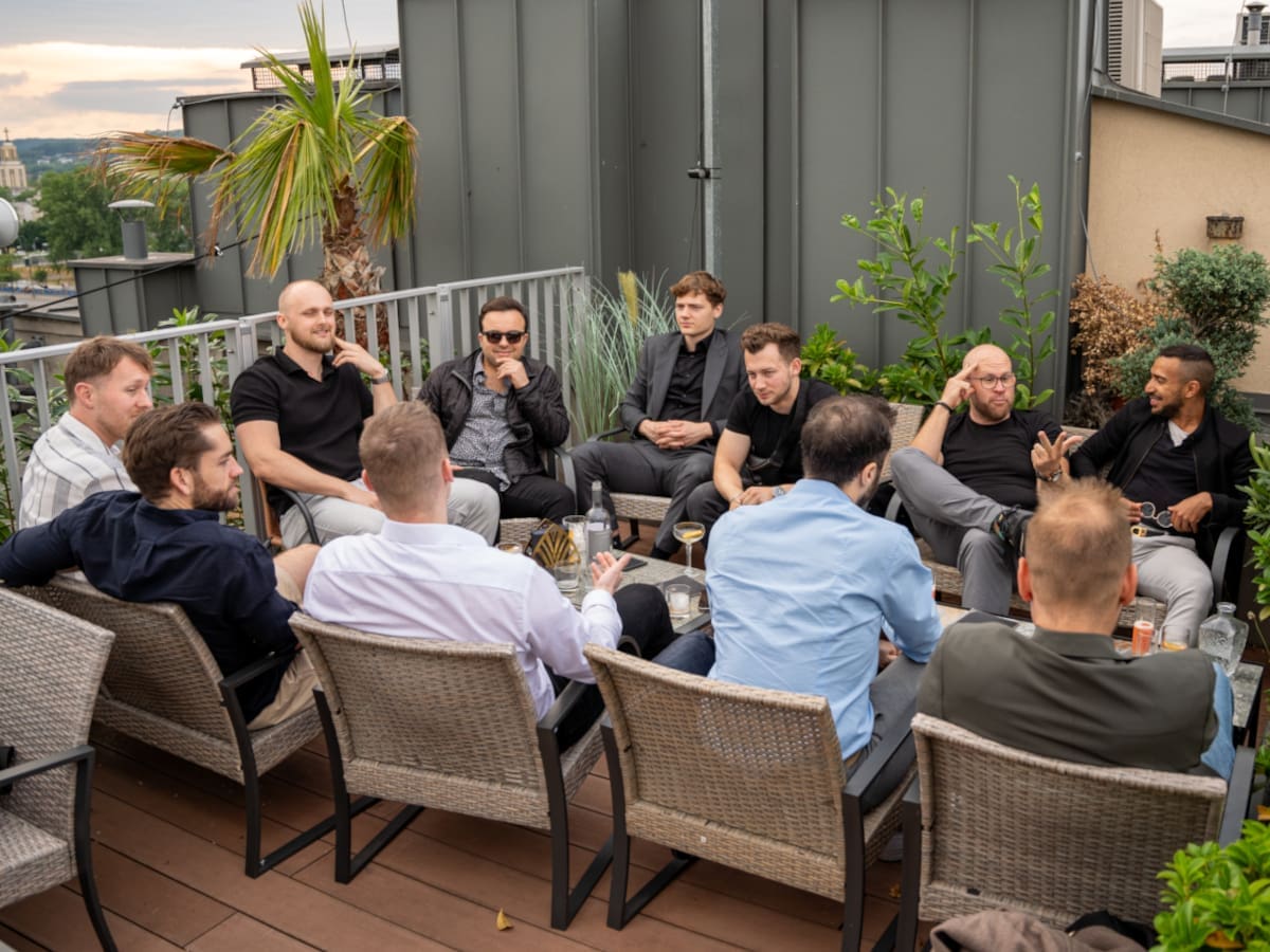 Elev8 Council meeting on a rooftop bar